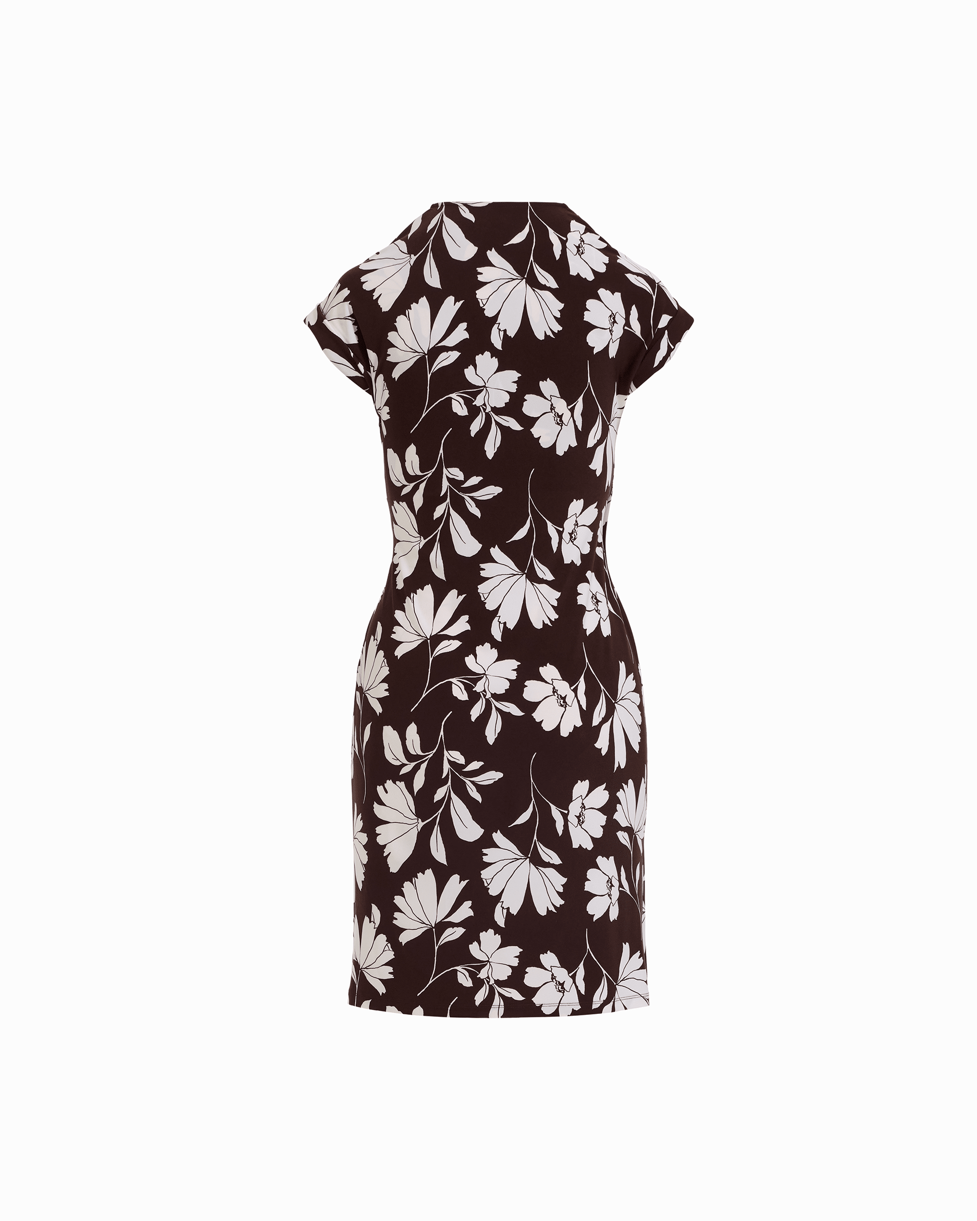 Anne Klein Women's V-Neck Cap-Sleeve Wrap Dress - DK Choc/wht DV Anne Klein Women's V-Neck Cap-Sleeve Wrap Dress - DK Choc/wht DV