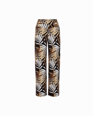 Anne Klein ANNE BLACK MULTI Plus Size Wide-Leg Palazzo Pant with Wide Waistband
