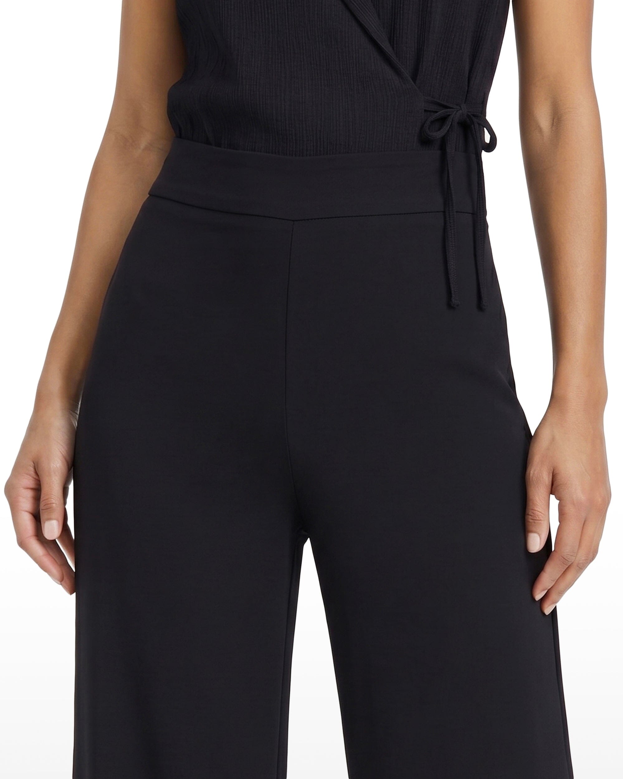 Anne Klein Wide Leg Crop Pull-On Pants with Wide Waistband