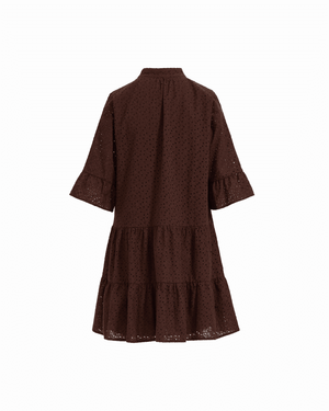 Anne Klein Petite Tiered Shirt Dress with Stand Collar