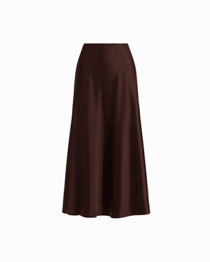 Anne Klein DARK CHOCOLATE Bias Cut Flared Pull-On Skirt