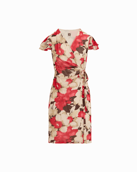 Plus Size Flutter Sleeve Wrap Dress