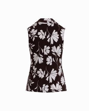 Anne Klein Triple Pleat Sleeveless V-Neck Blouse