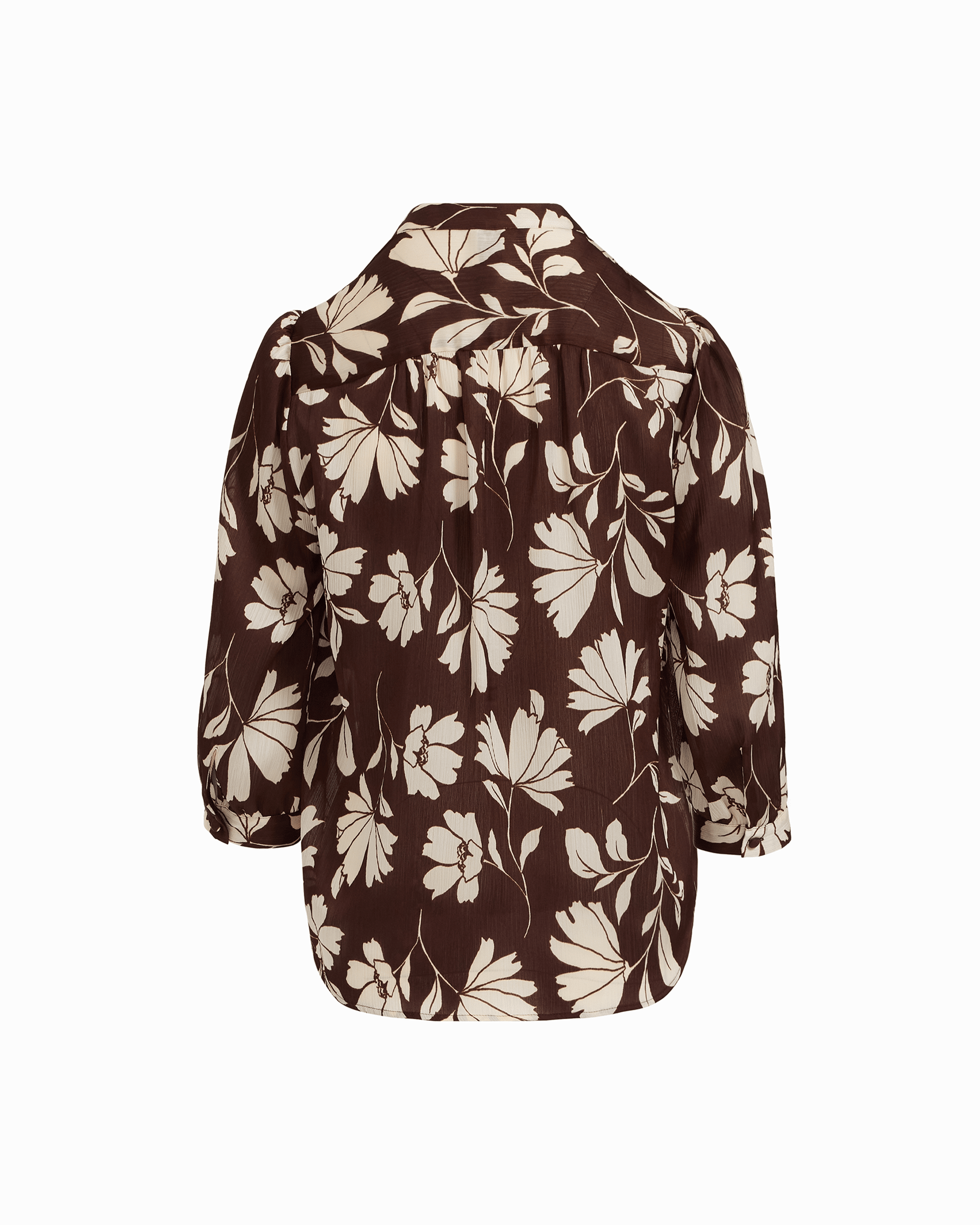 Anne Klein Y-Neck Blouse with Three-Quarter Cuff Sleeves