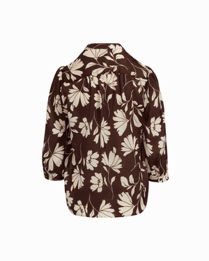 Anne Klein Y-Neck Blouse with Three-Quarter Cuff Sleeves