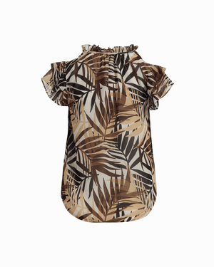 Anne Klein Plus Size Ruffle Sleeve V-Neck Tie Blouse