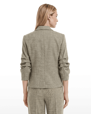 Scrunch Sleeve One-Button Jacket with Flap Pockets Apparel & Accessories Kasper
