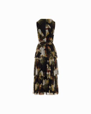 Surplice Tiered Midi Dress Apparel & Accessories Kasper