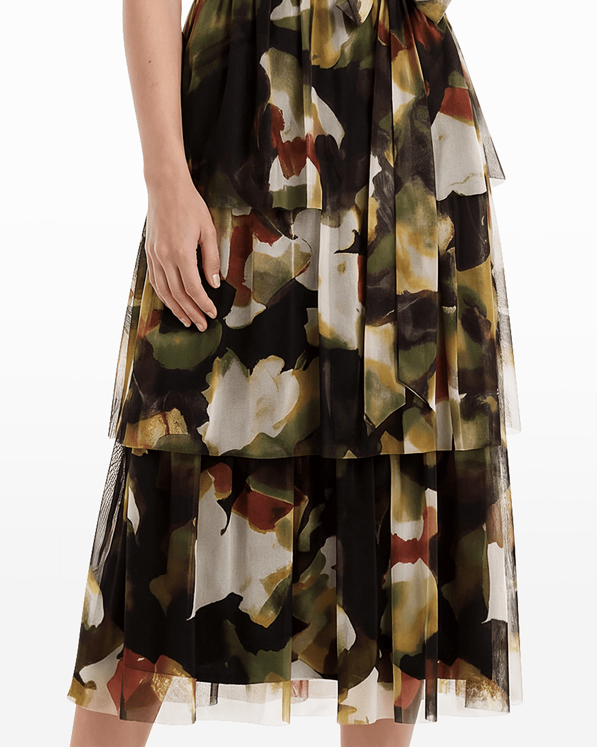 Anne Klein Surplice Tiered Midi Dress