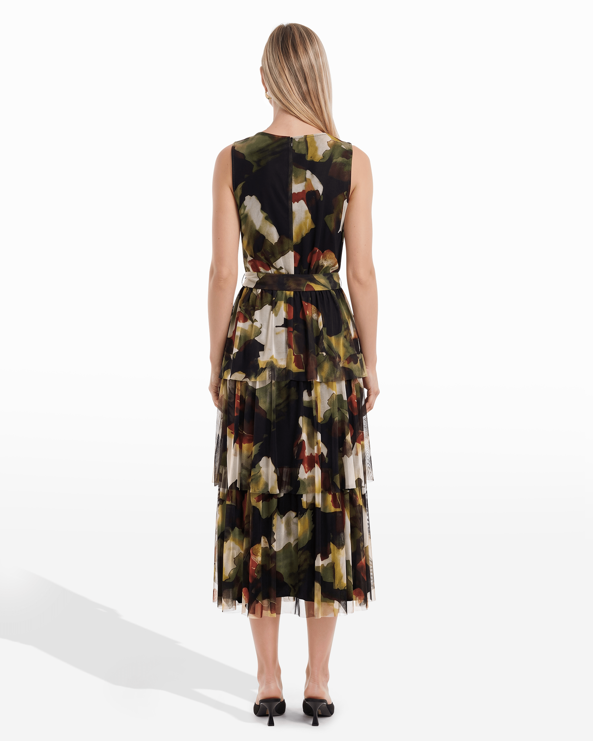 Surplice Tiered Midi Dress Apparel & Accessories Kasper
