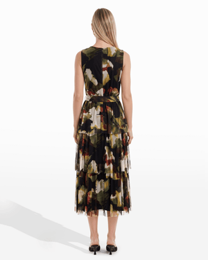 Surplice Tiered Midi Dress Apparel & Accessories Kasper