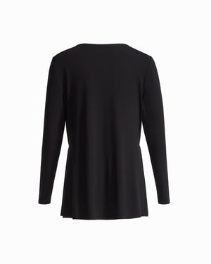Anne Klein Long Sleeve Boat Neck Elasticated Waist Knit Top
