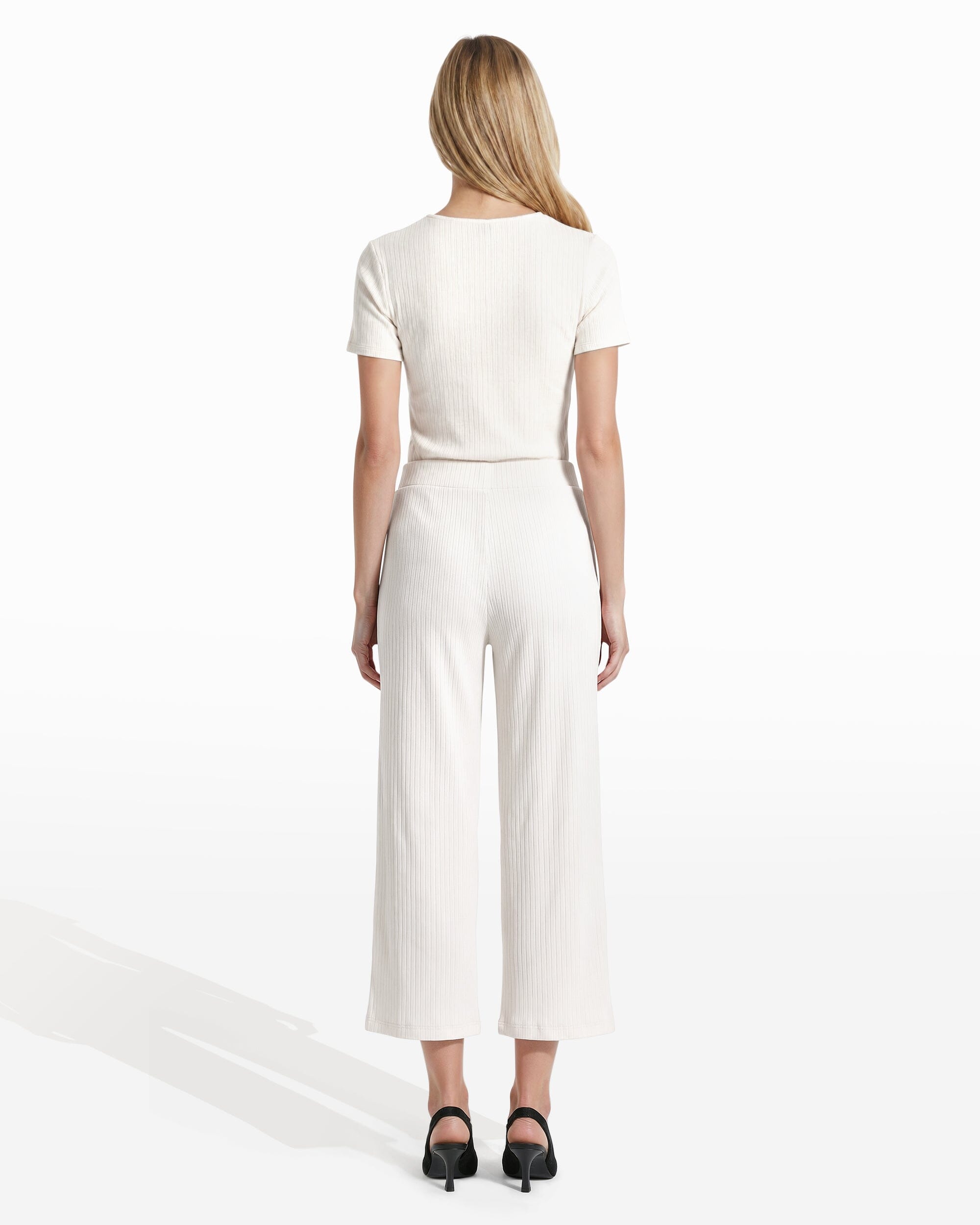 Anne Klein Wide Leg Crop Pull-On Pants with Wide Waistband