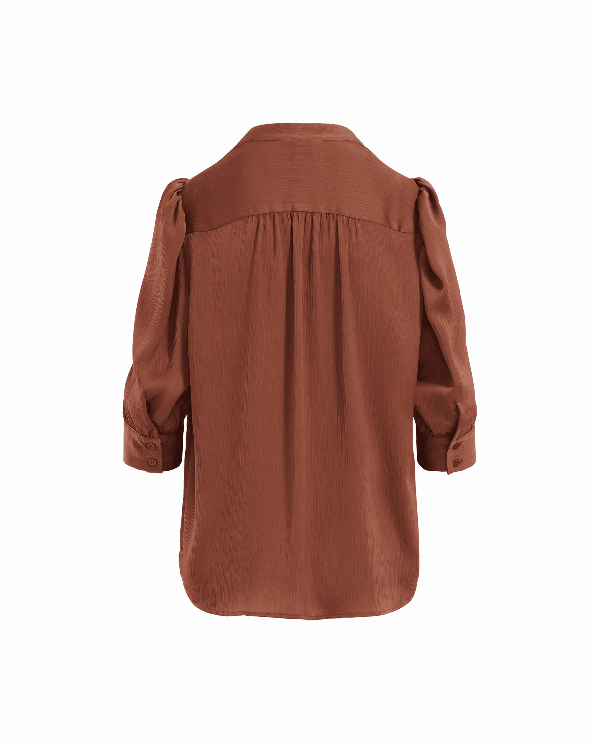 Y-Neck Woven Top with Short Puff Sleeves Apparel & Accessories Kasper