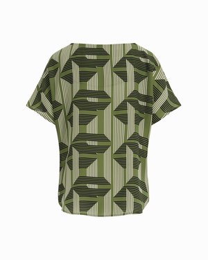Short Sleeve Bateau Neck Woven Blouse Apparel & Accessories Kasper