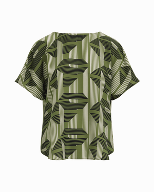 Short Sleeve Bateau Neck Woven Blouse Apparel & Accessories Kasper