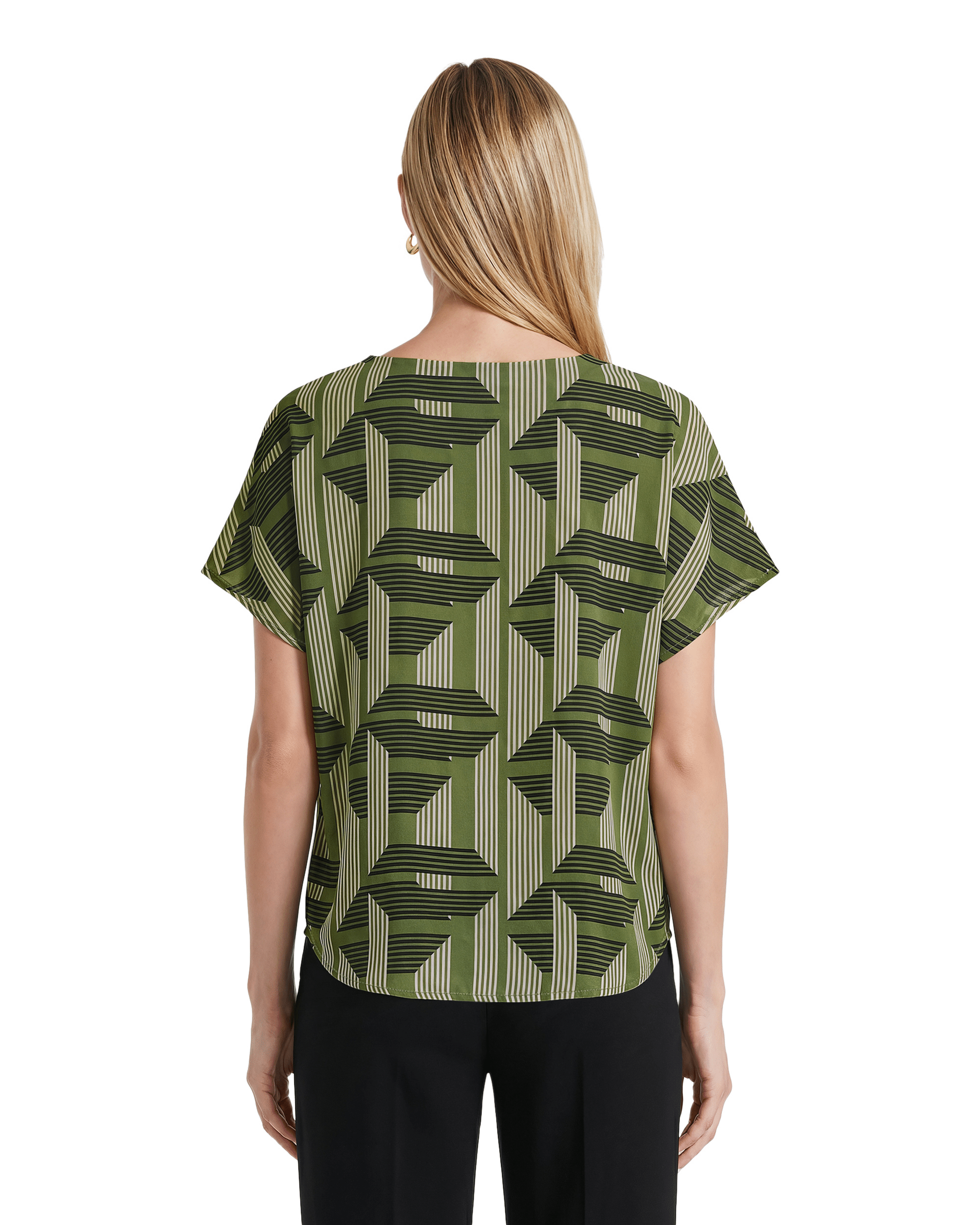 Short Sleeve Bateau Neck Woven Blouse Apparel & Accessories Kasper