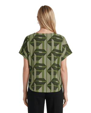 Short Sleeve Bateau Neck Woven Blouse Apparel & Accessories Kasper