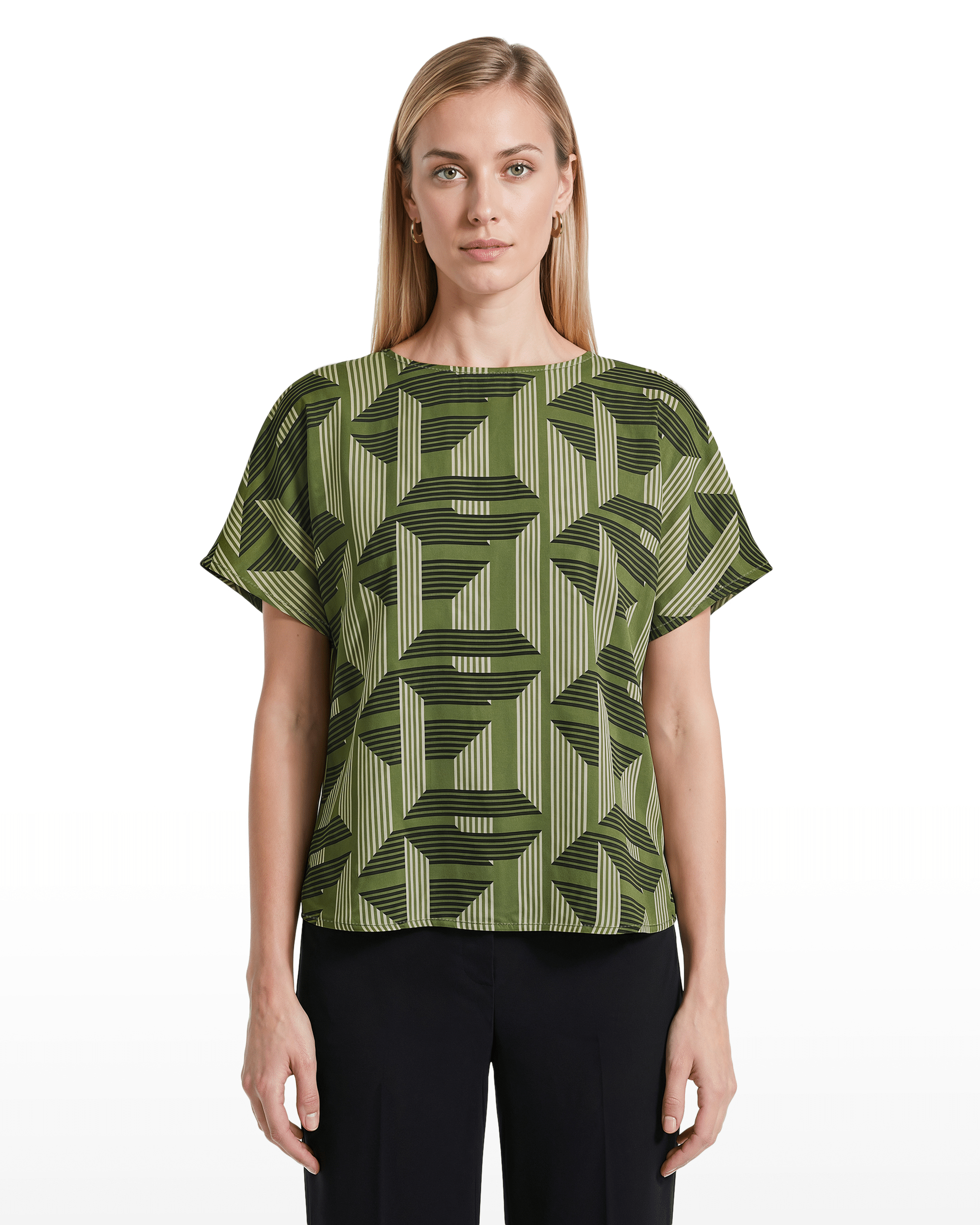 Short Sleeve Bateau Neck Woven Blouse Apparel & Accessories Kasper