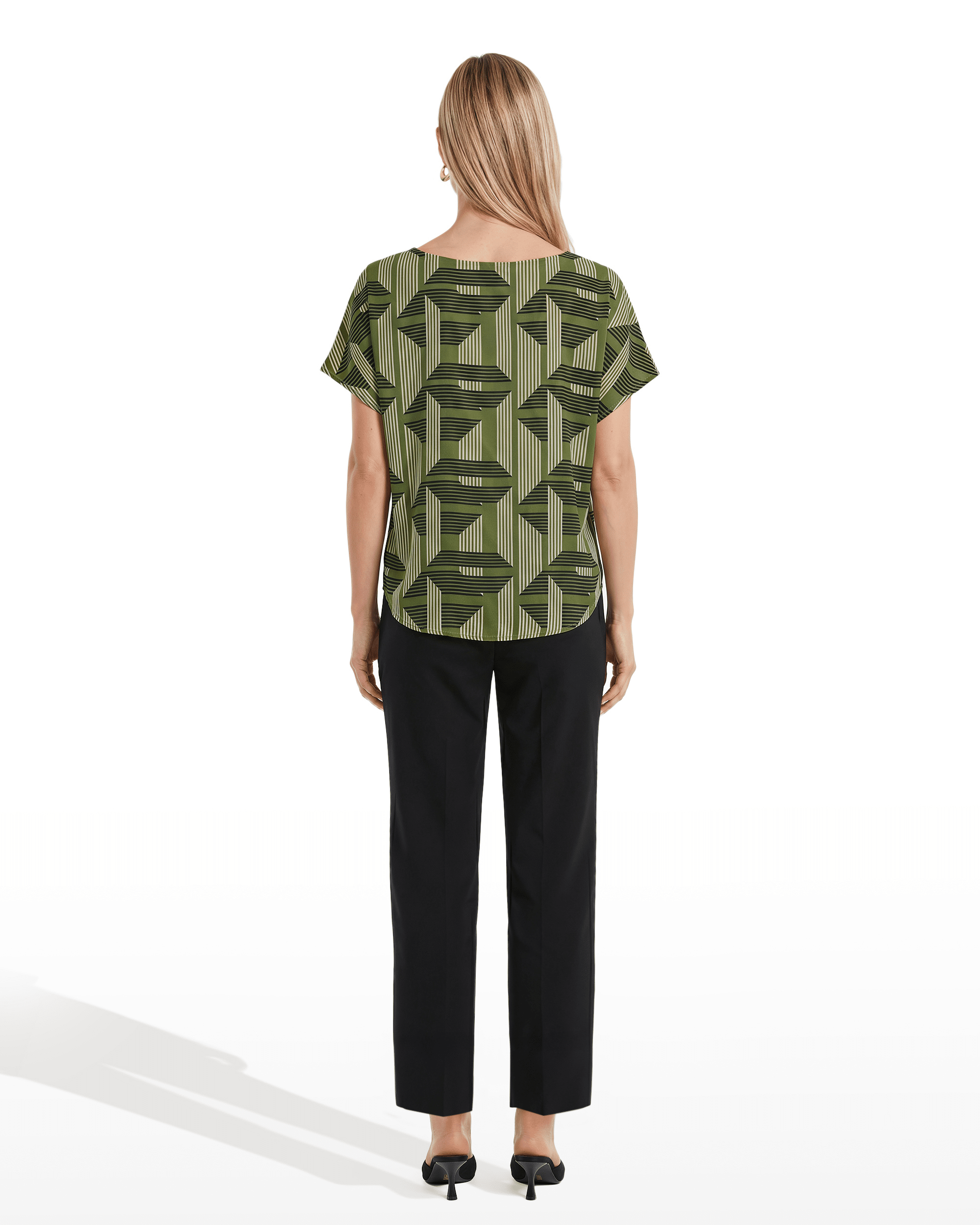 Short Sleeve Bateau Neck Woven Blouse Apparel & Accessories Kasper