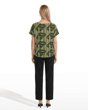 Short Sleeve Bateau Neck Woven Blouse Apparel & Accessories Kasper