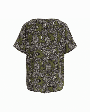 Short Sleeve Bateau Neck Woven Blouse Apparel & Accessories Kasper