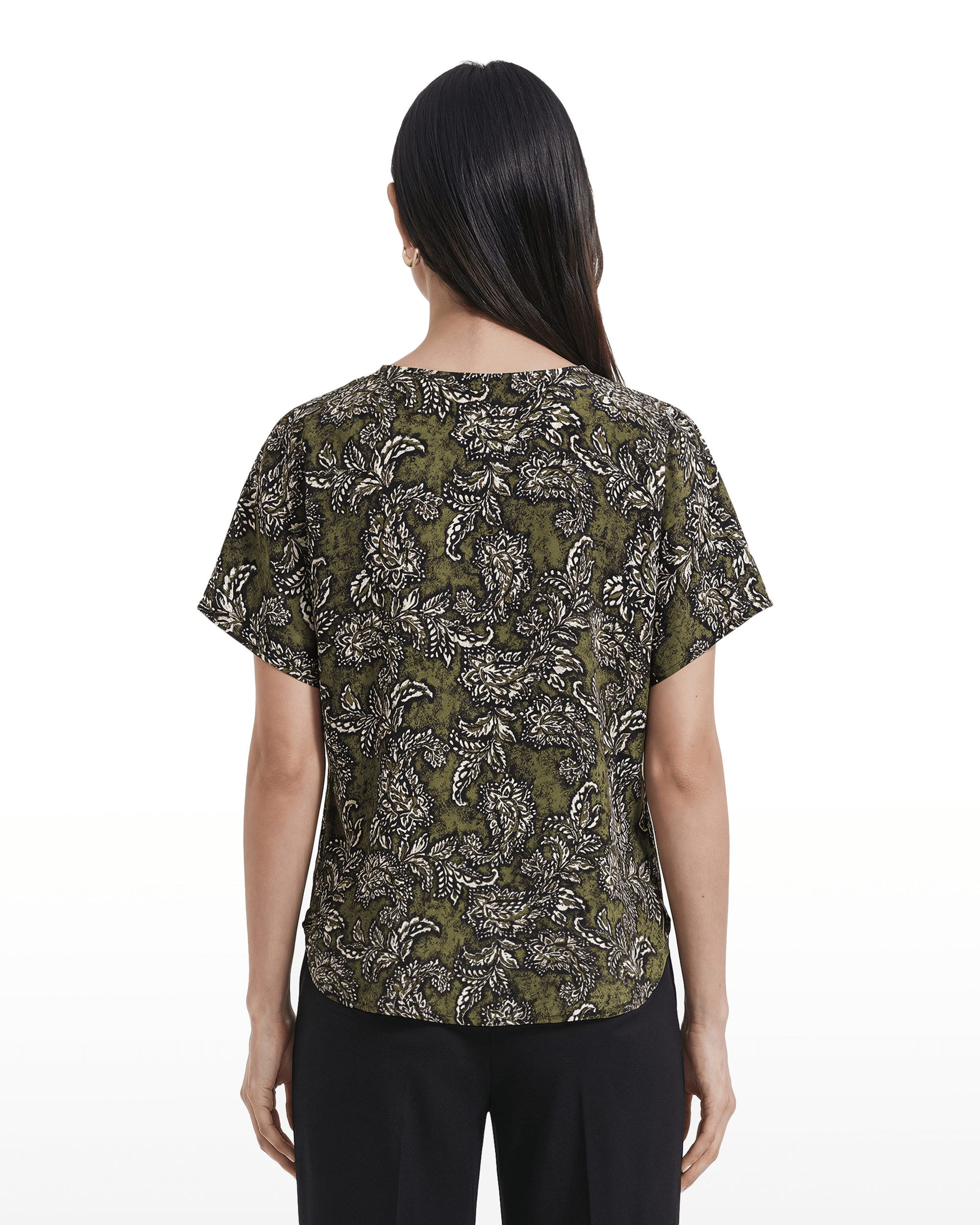 Short Sleeve Bateau Neck Woven Blouse Apparel & Accessories Kasper