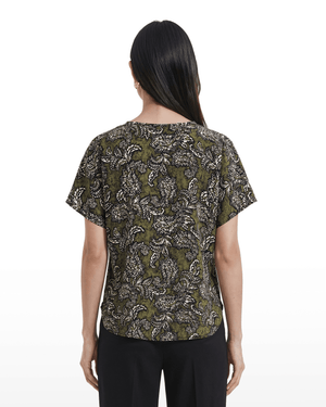 Short Sleeve Bateau Neck Woven Blouse Apparel & Accessories Kasper