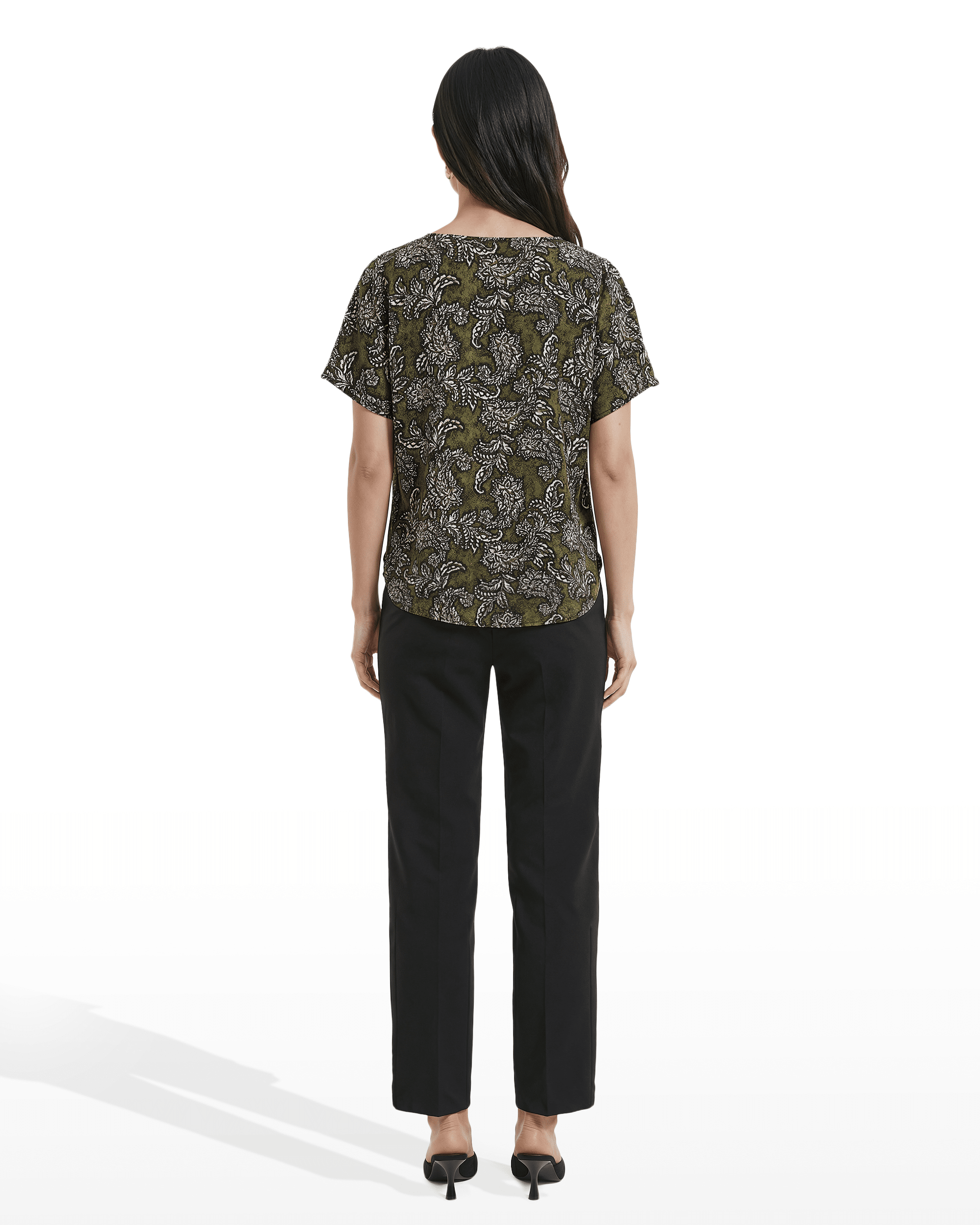 Short Sleeve Bateau Neck Woven Blouse Apparel & Accessories Kasper