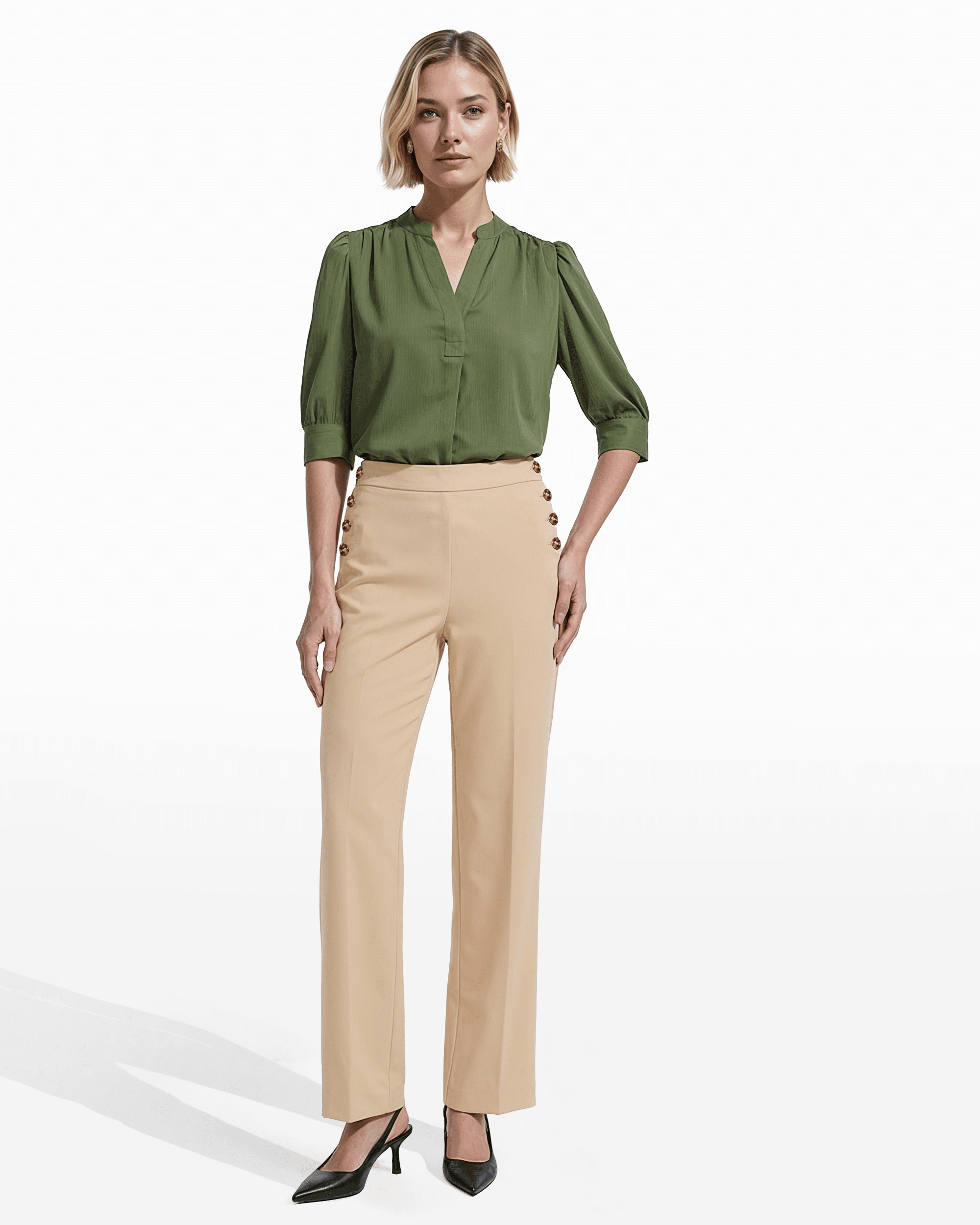 High-Rise Wide Leg Sailor Pull-On Pant Apparel & Accessories Kasper