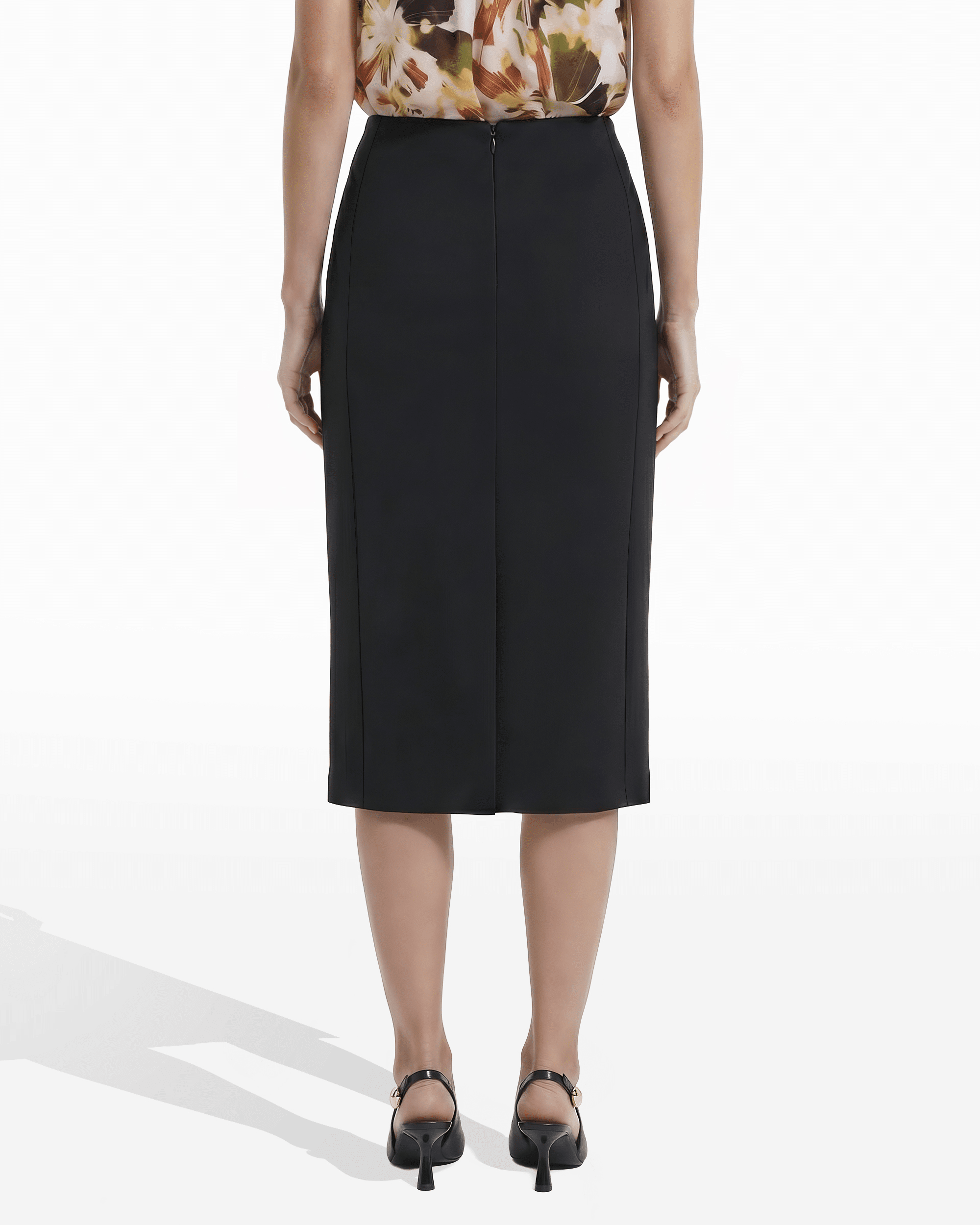 Anne Klein Petite Pull-On Pencil Skirt with Front Slit