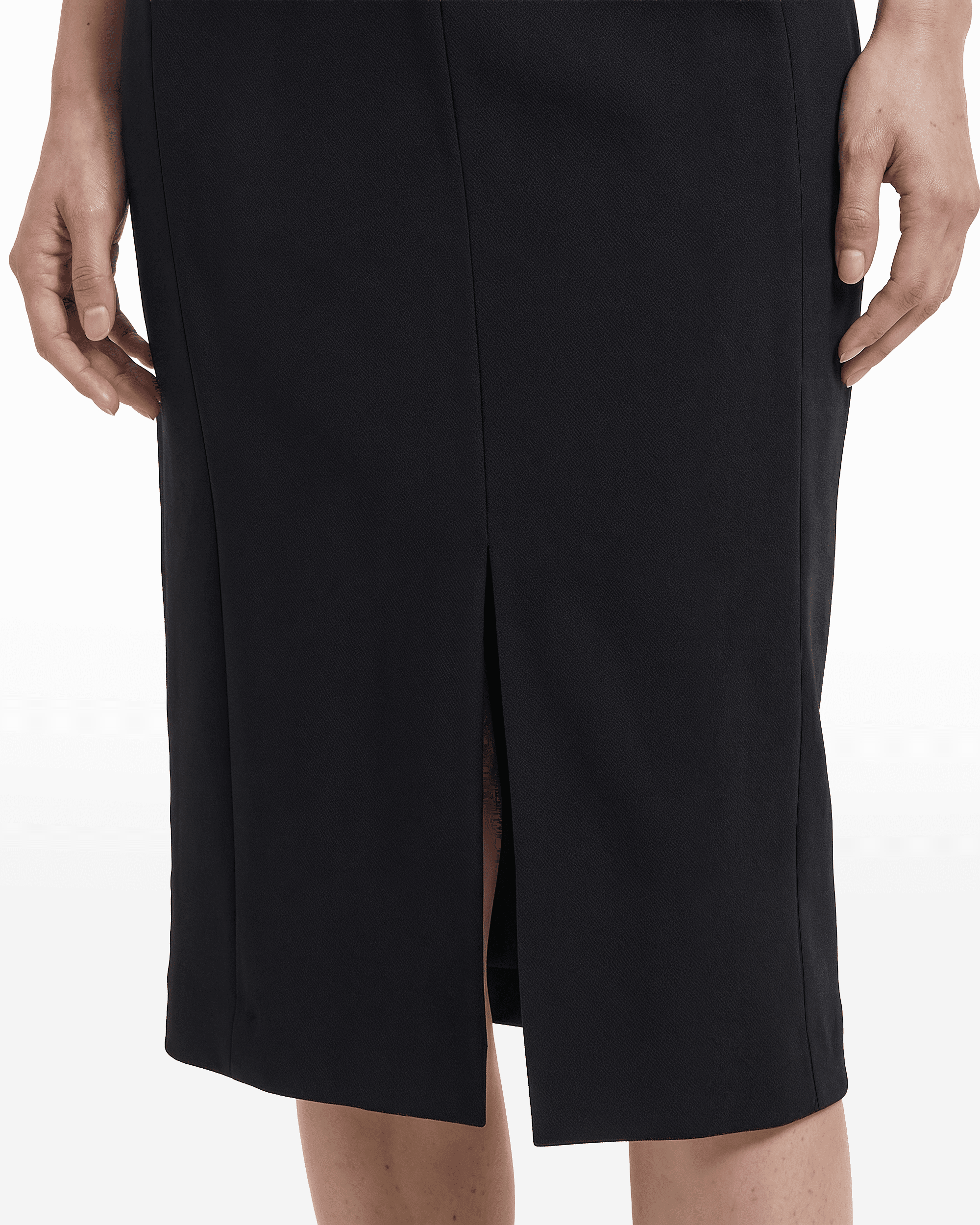 Anne Klein Petite Pull-On Pencil Skirt with Front Slit