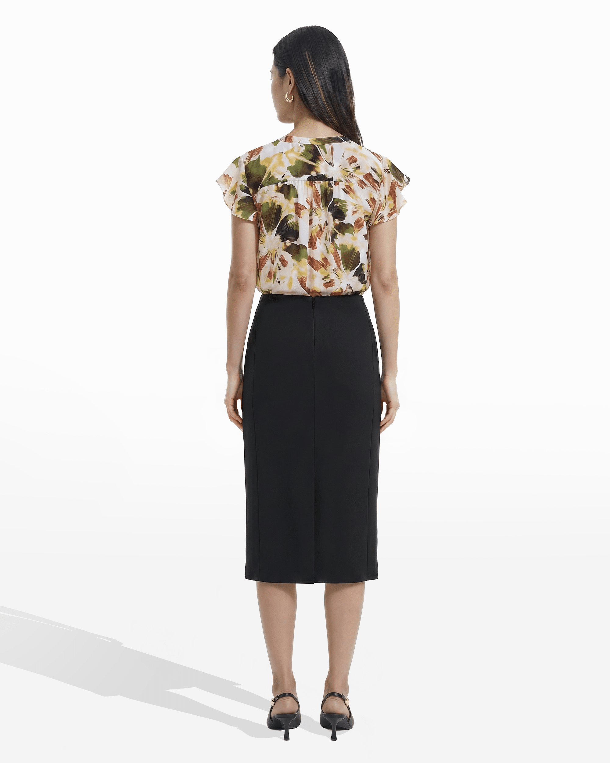 Anne Klein Petite Pull-On Pencil Skirt with Front Slit