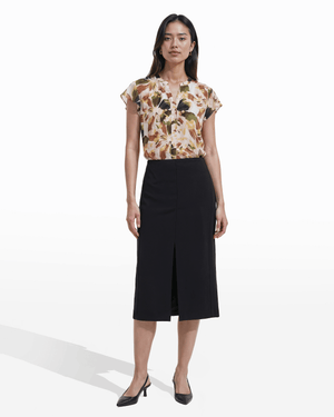 Anne Klein Petite Pull-On Pencil Skirt with Front Slit