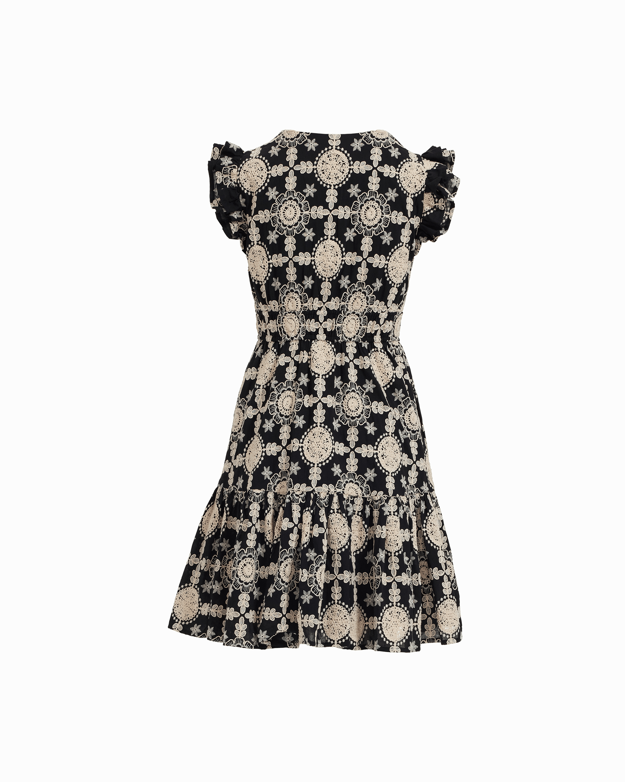 Anne Klein Petite V-Neck Short Dress with Ruffle Sleeves