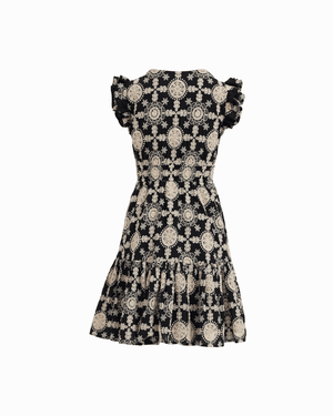 Anne Klein Petite V-Neck Short Dress with Ruffle Sleeves
