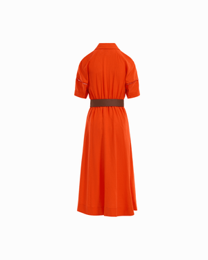 Anne Klein Short Sleeve Collared Shirt Dress With Trim