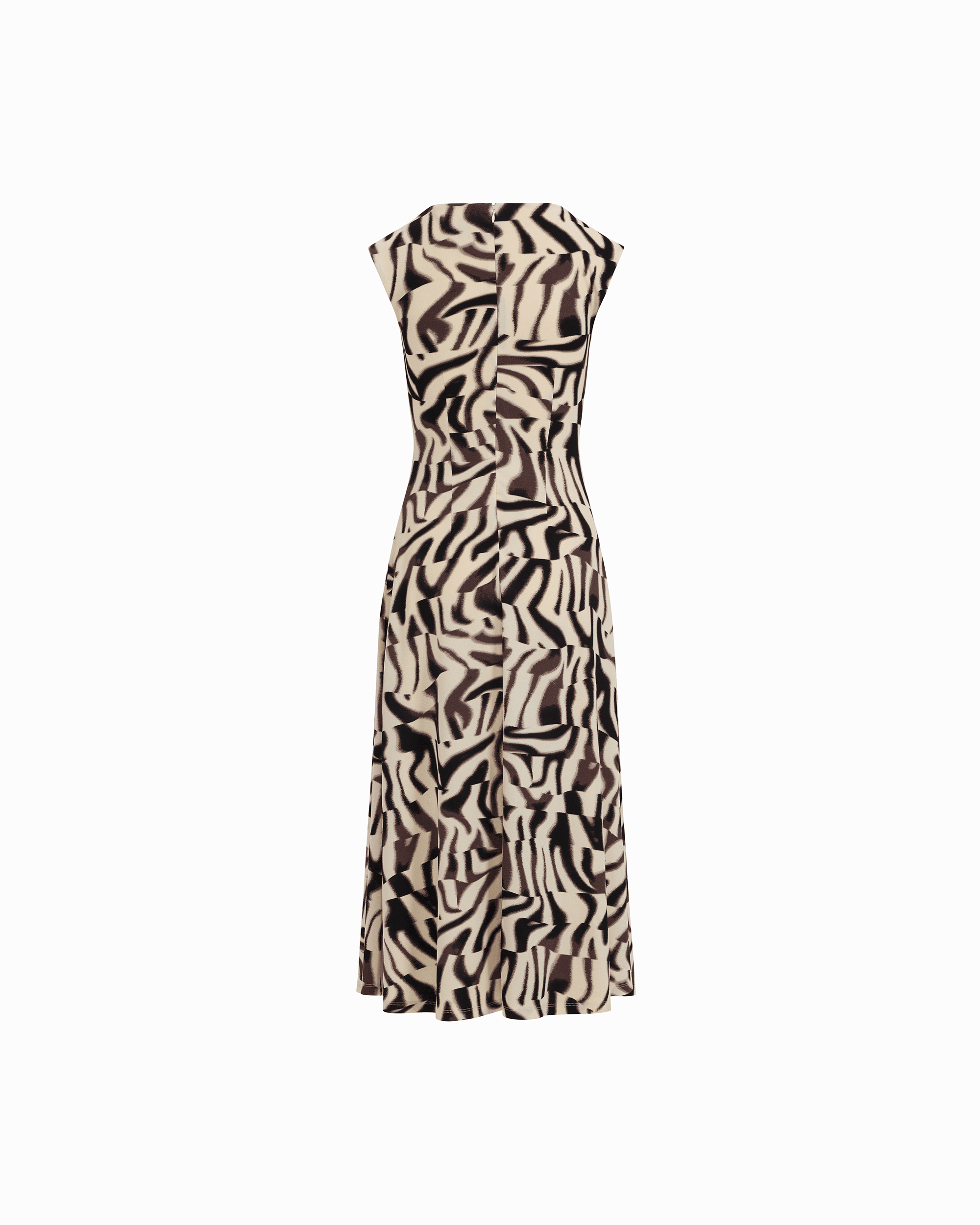 Anne Klein Ruched Waist Sleeveless Crew Neck Midi Dress