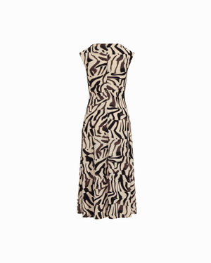 Anne Klein Ruched Waist Sleeveless Crew Neck Midi Dress