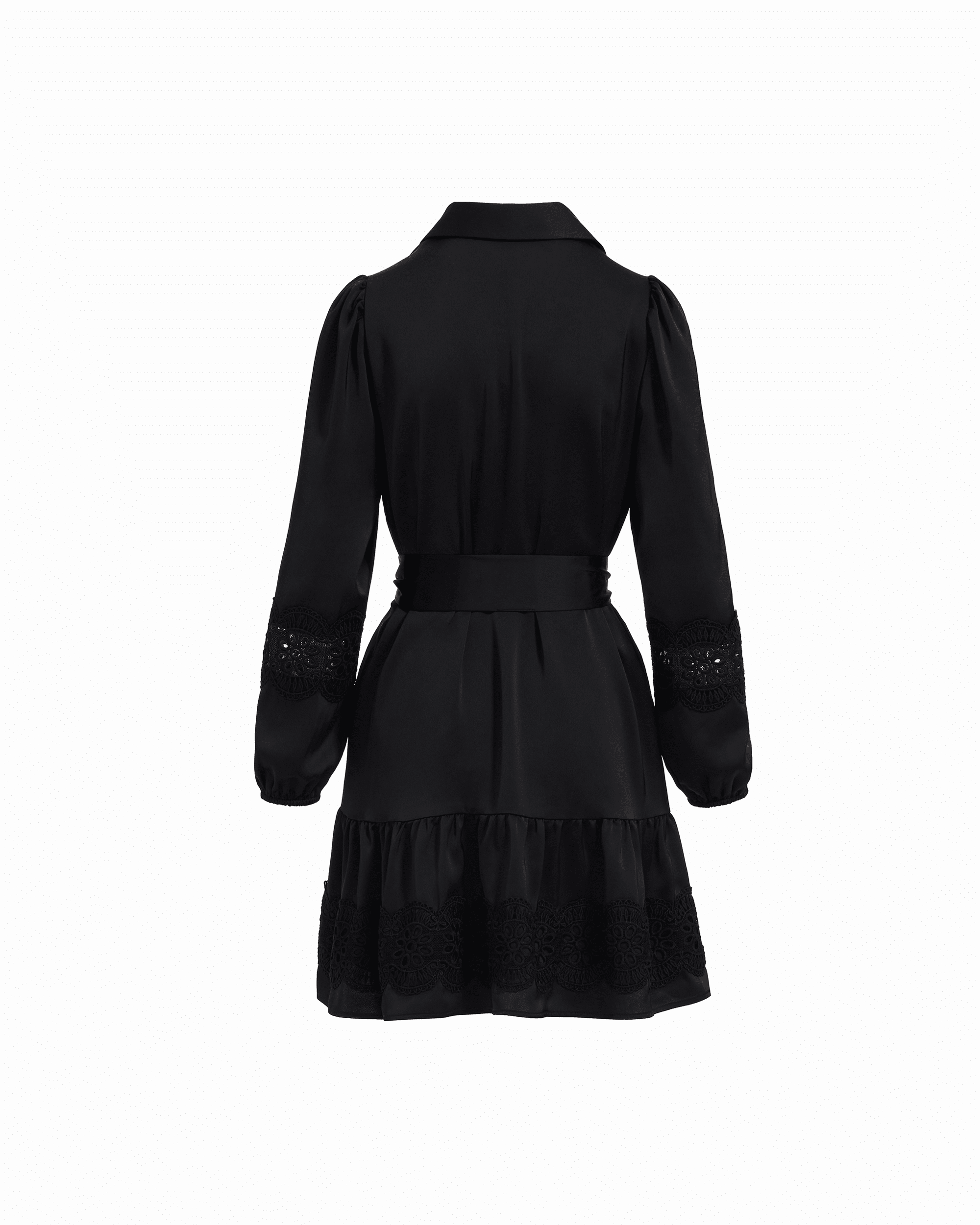 Anne Klein Tiered Collared Long Sleeve Button-Front Shirt Dress