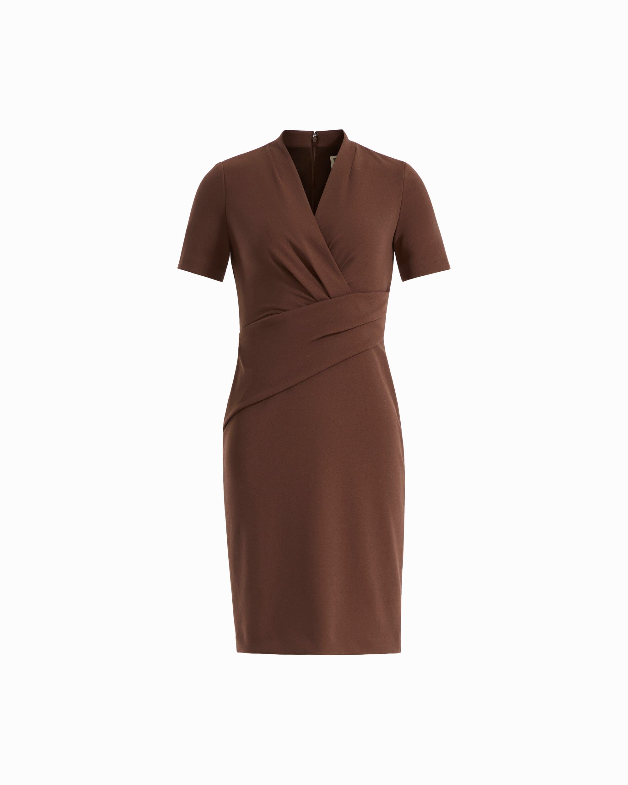 Twist Faux Wrap Short Sleeve Dress Dresses Kasper
