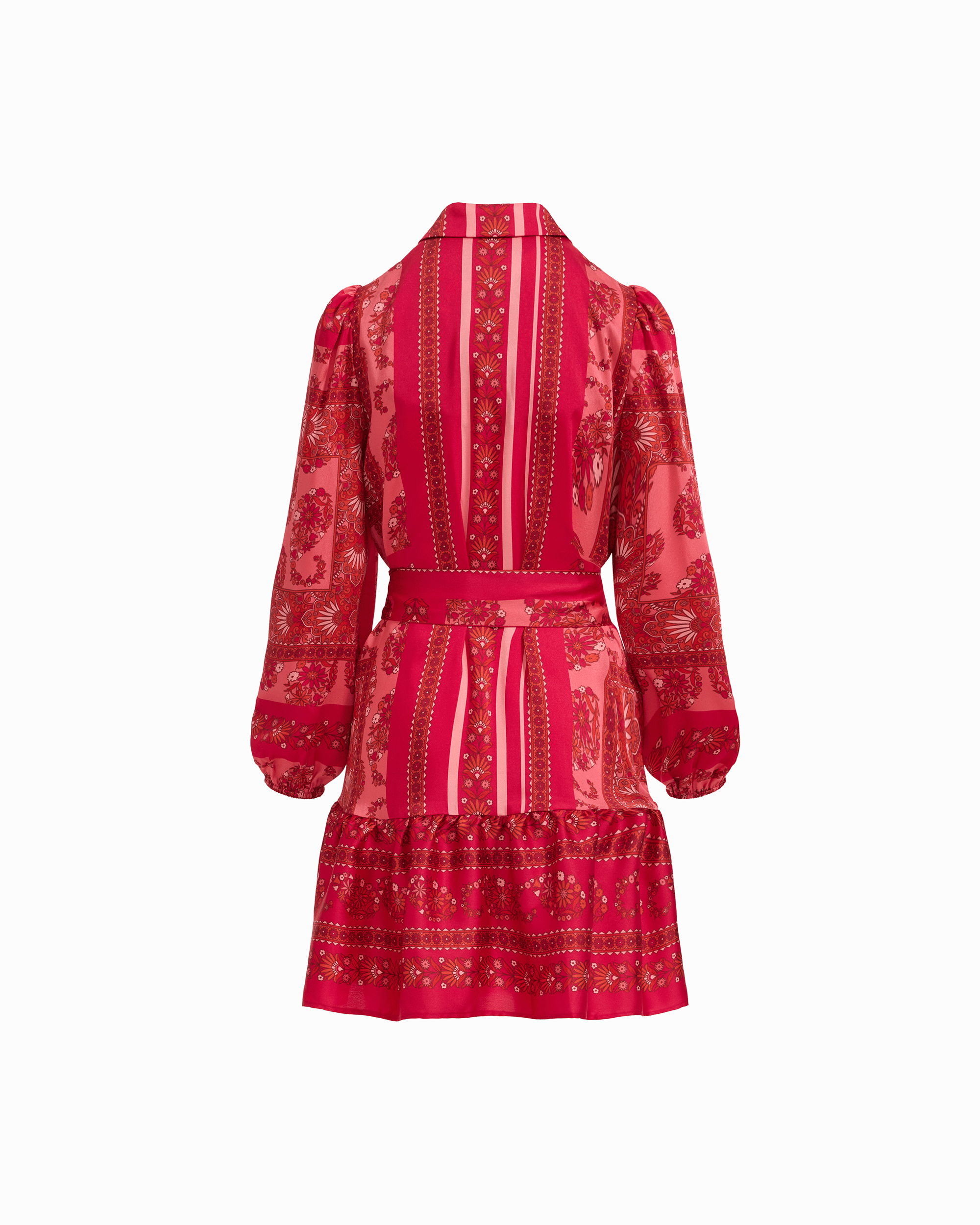 Anne Klein Tiered Collared Button-Front Long Sleeve Shirt Dress