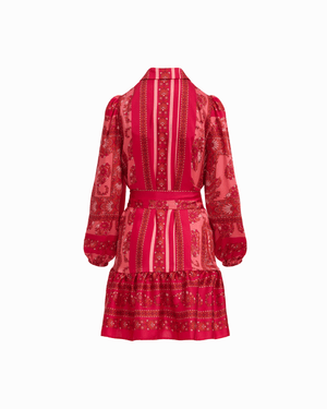 Anne Klein Tiered Collared Button-Front Long Sleeve Shirt Dress