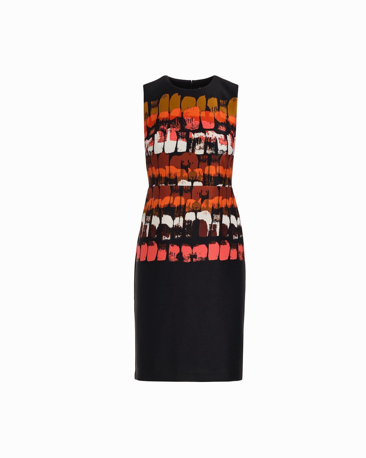 Anne Klein ANNE BLACK MULTI Petite Sleeveless Crew Neck Sheath Dress