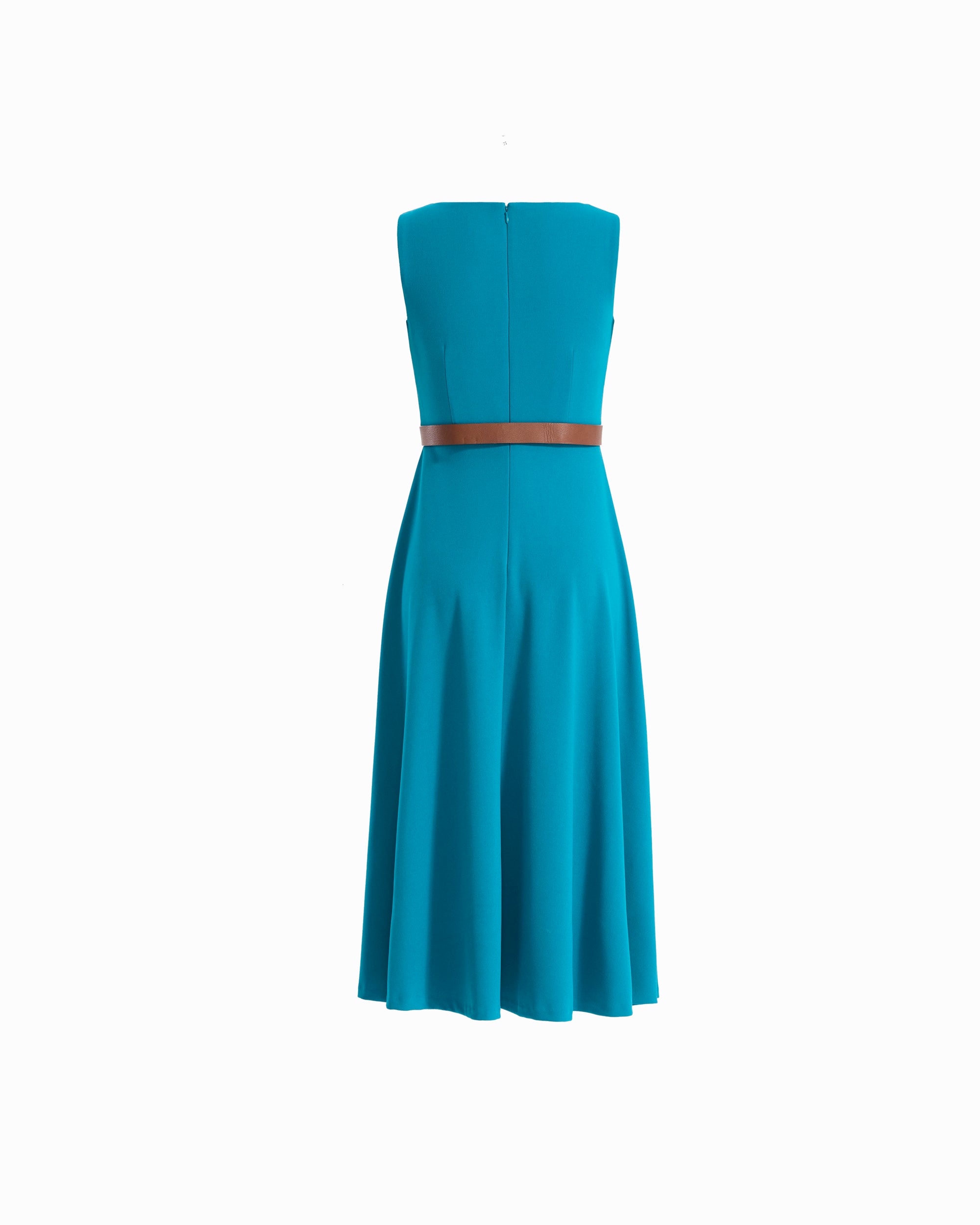 Twist Neckline Fit & Flare Dress