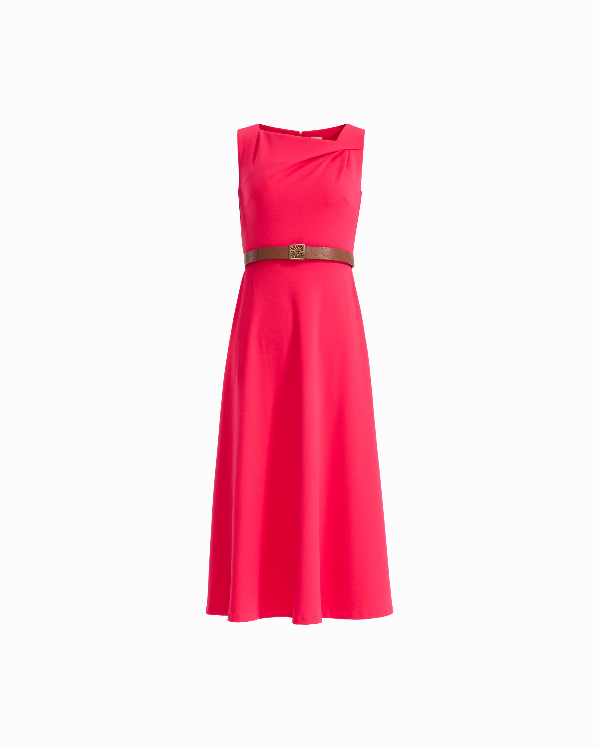 Twist Neckline Fit & Flare Dress