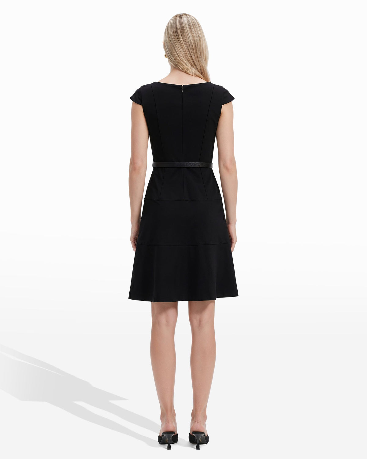 Anne Klein Heritage Scuba Crepe Midi Dress, Womens, 16, Black