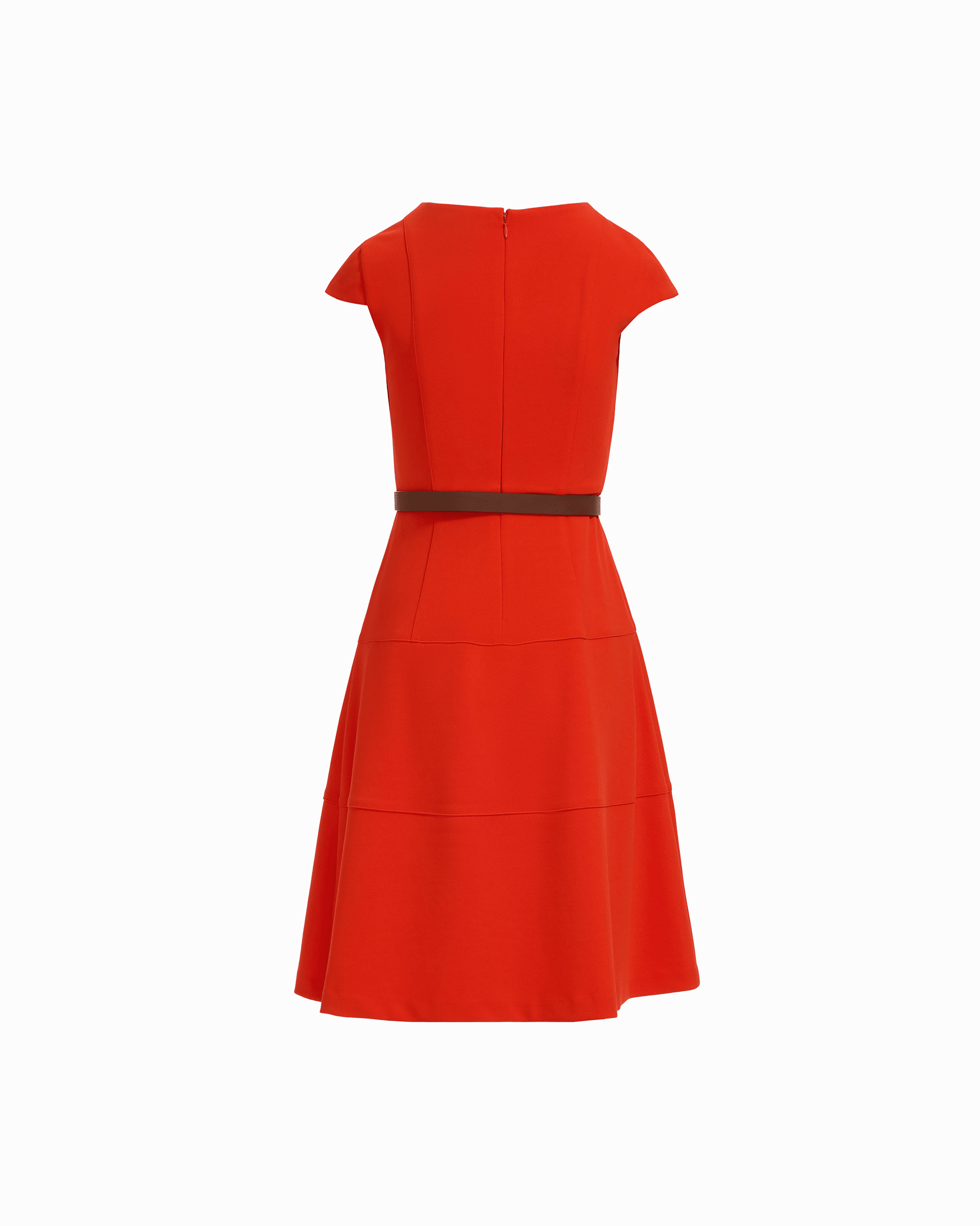 Cap Sleeve Belted Tiered Dress | Anne Klein Molasses / 16 Cap Sleeve Belted Tiered Dress | Anne Klein Molasses / 16