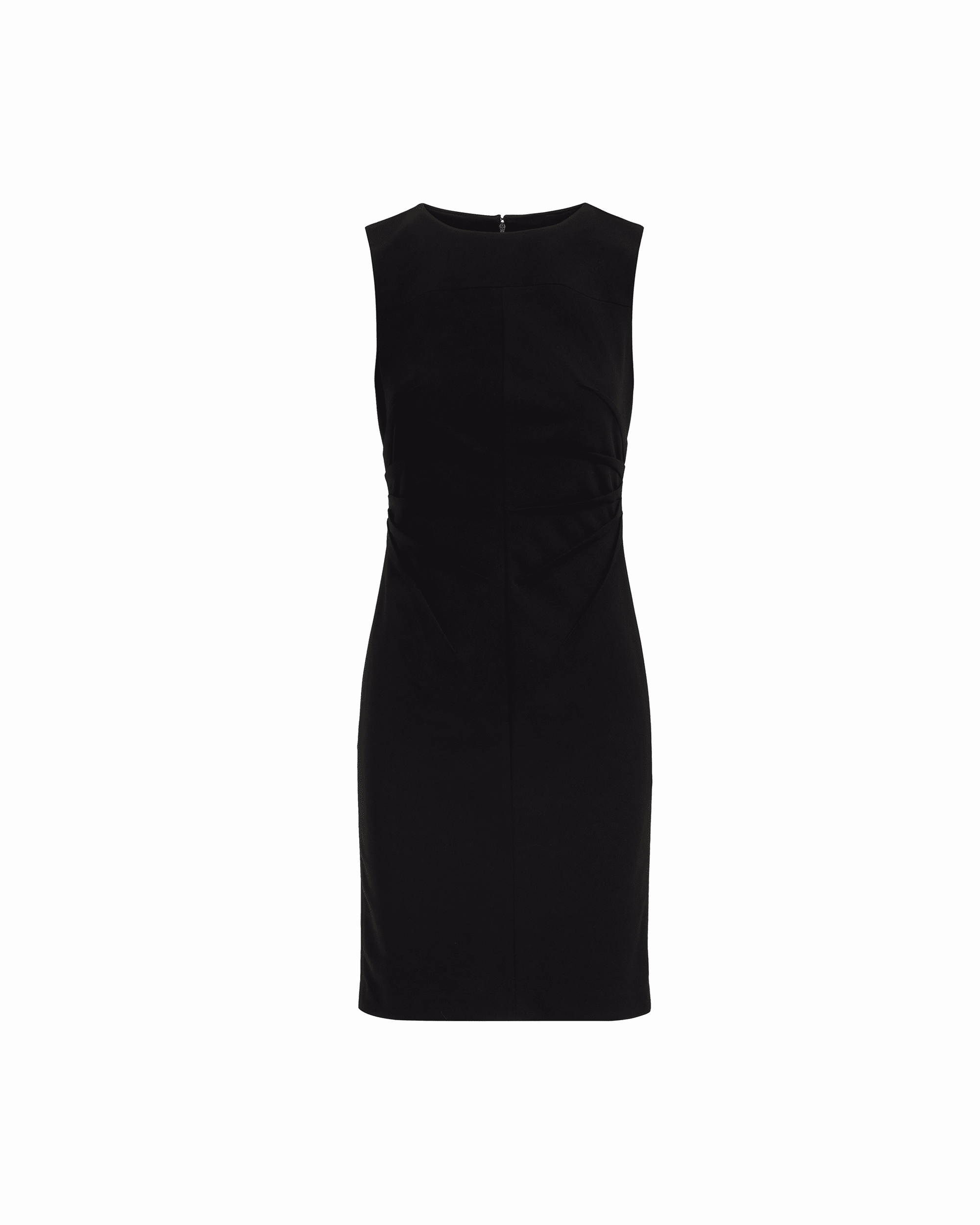 Anne Klein Ruched Sleeveless Crew Neck Sheath Dress