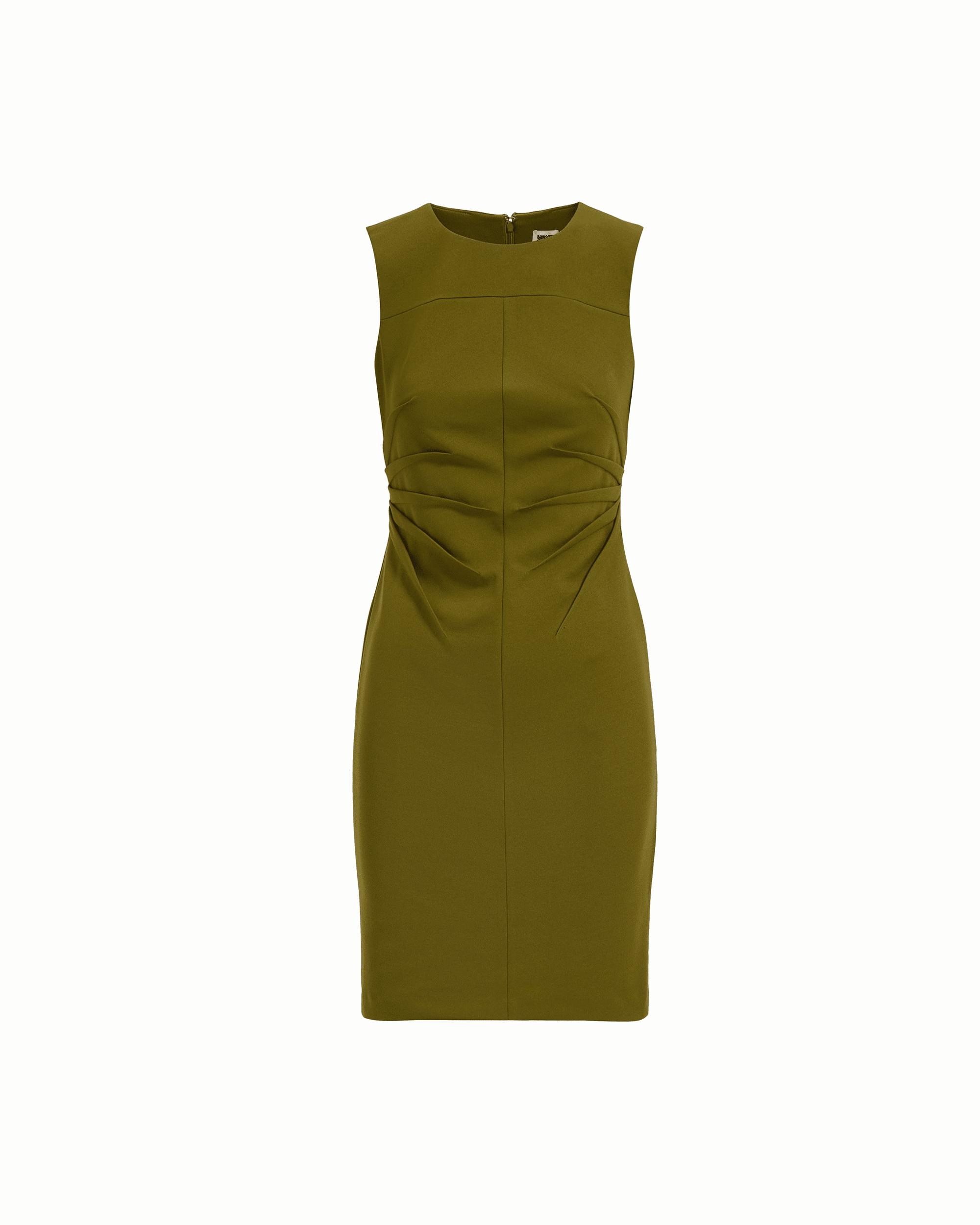 Anne Klein Ruched Sleeveless Crew Neck Sheath Dress